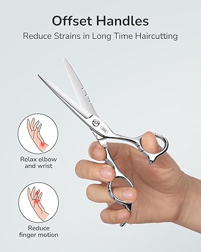 Miniatura 61 de ULG Tijeras de corte de pelo, tijeras de barbería profesional, tijeras de peluquería, tijeras, navajas para el adelgazamiento del cabello, tijeras