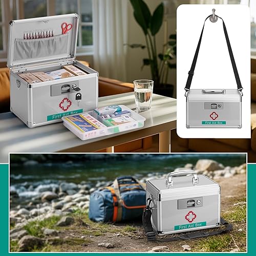 Miniatura 6 de GODLONSEN Caja de bloqueo de medicamentos  15 x 8.7 x 9.4 pulgadas extra grande  Caja de bloqueo para medicamentos  Caja de almacenamiento de