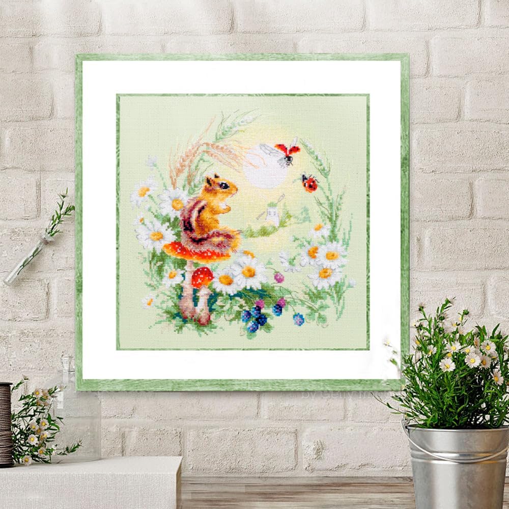 Wizardi Counted Cross-Stitch Kit Meadow Stories. Chipmunk 510-353 Magic Needle