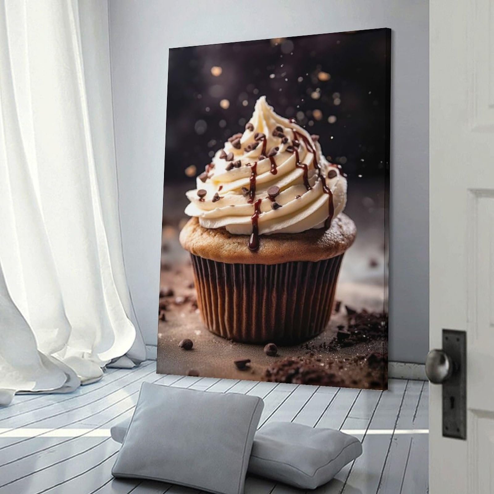 Junmoney Cream Bake Canvas Wall Picture 16x24inch(40x60cm), for Picture Wall Styling in Lounge Or Bedroom, Decorative Artwork with Flexible Styling