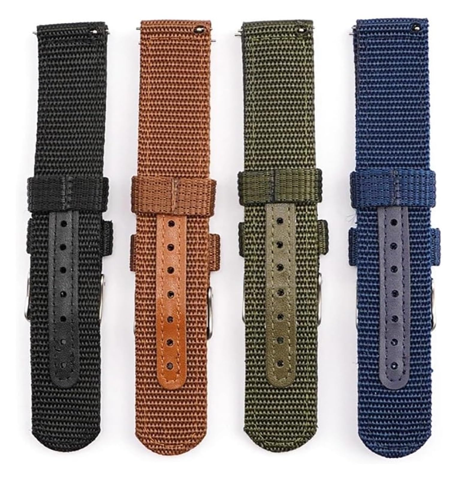 Remplacement du bracelet de la montre intelligente Bracelet de montre en nylon 18/20/22/24 mm, en toile à dégagement rapide, bracelet de montre de sport universel