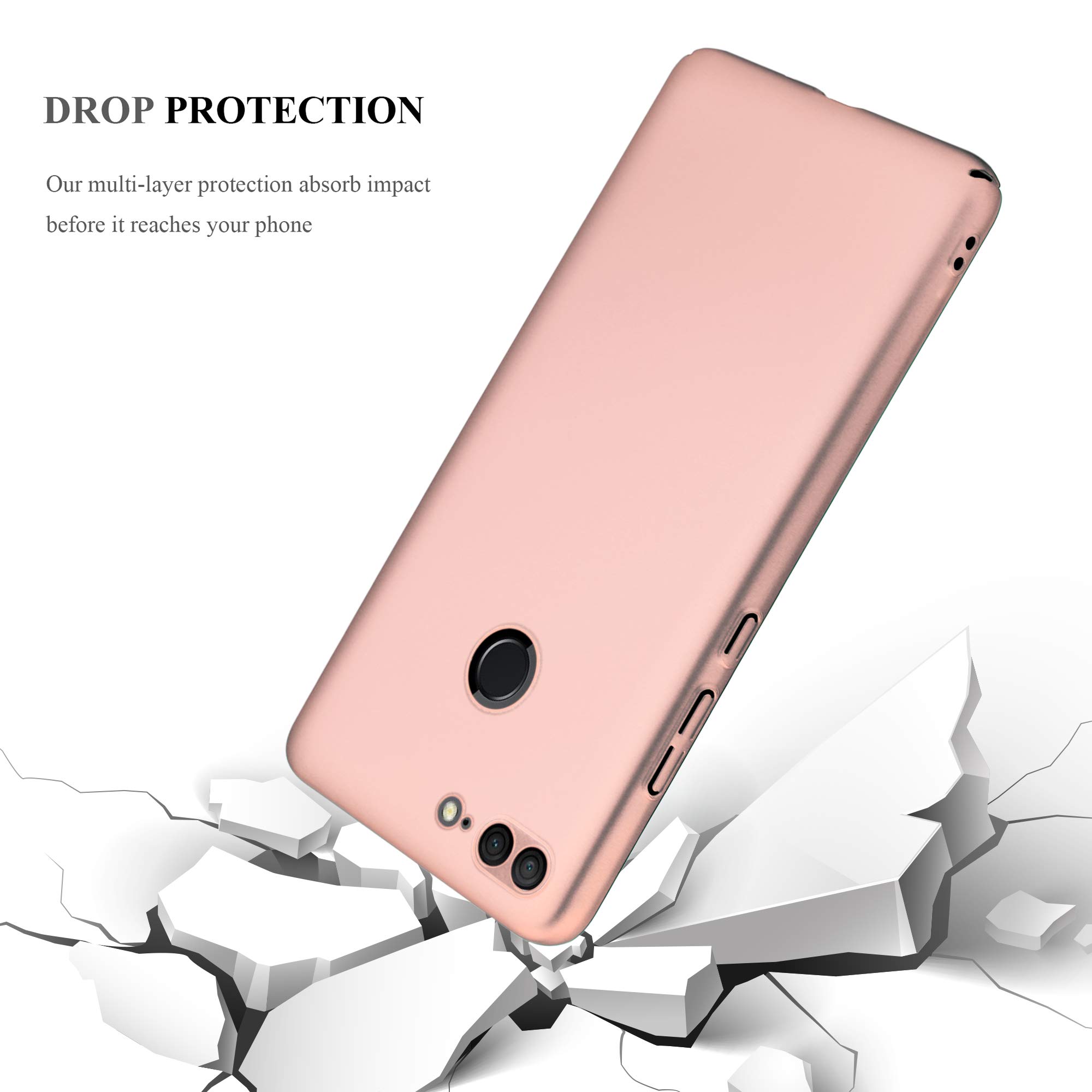 Cadorabo Hoesje Voor HTC Desire 12 PLUS In METAAL ROSE GOUD - Hard Case Beschermhoes In Metaal Look Tegen Krassen En Stoten