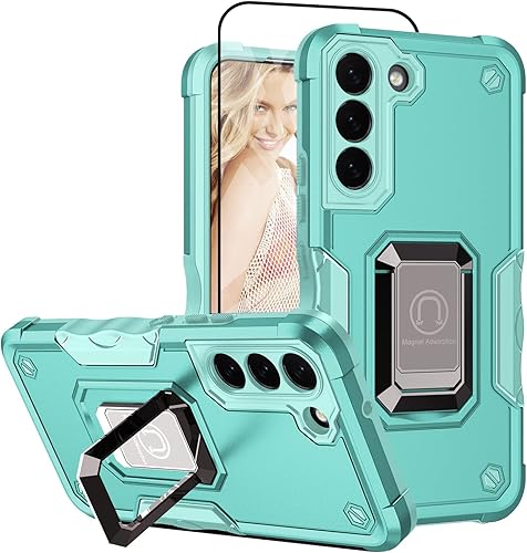 Funda compatible con Samsung Galaxy S23 Plus 5G, paquete de 2 protectores de pantalla HD, grado militar, funda protectora híbrida resistente a