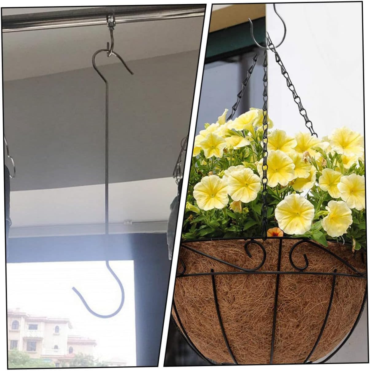8pcs Silver s Hooks for Flowerpot Hanging Easy to Install Use for Plant Hangers and Home Decor