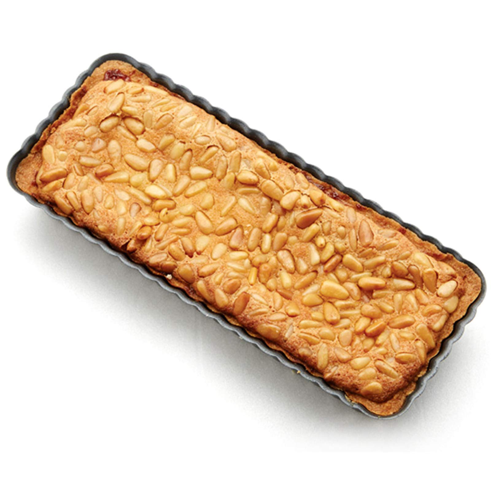 Moule à Tarte Rectangulaire Quiche Pan Rectangulaire Moule à Tarte en Acier au Carbone Avec Base Amovible Revêtement Antiadhésif Moule à Fruits et Gâteau pour Gâteaux Quiche Muffins Biscuits Noir
