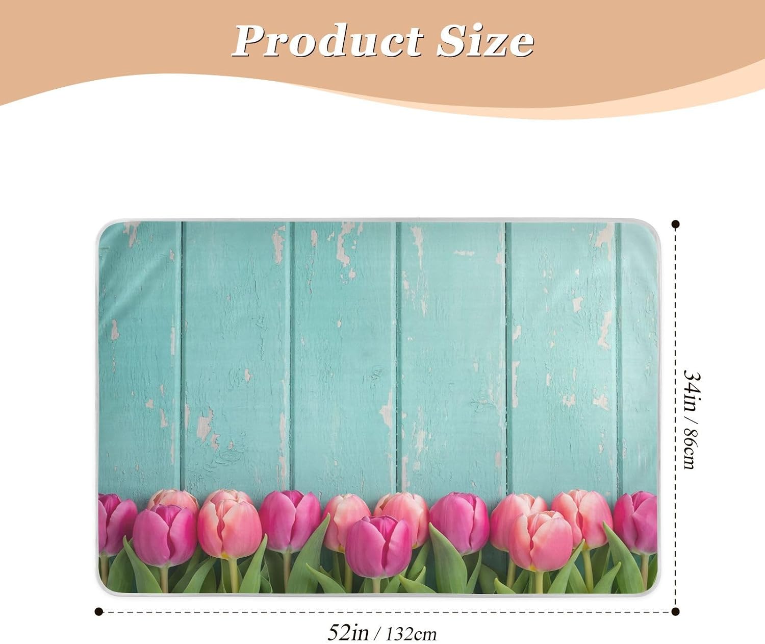 CEBUGI 34” x 52”Washable Underpads Heavy Absorbency Waterproof Incontinence Bed Pads Tulip Pee Pads for Adults Kids and Baby