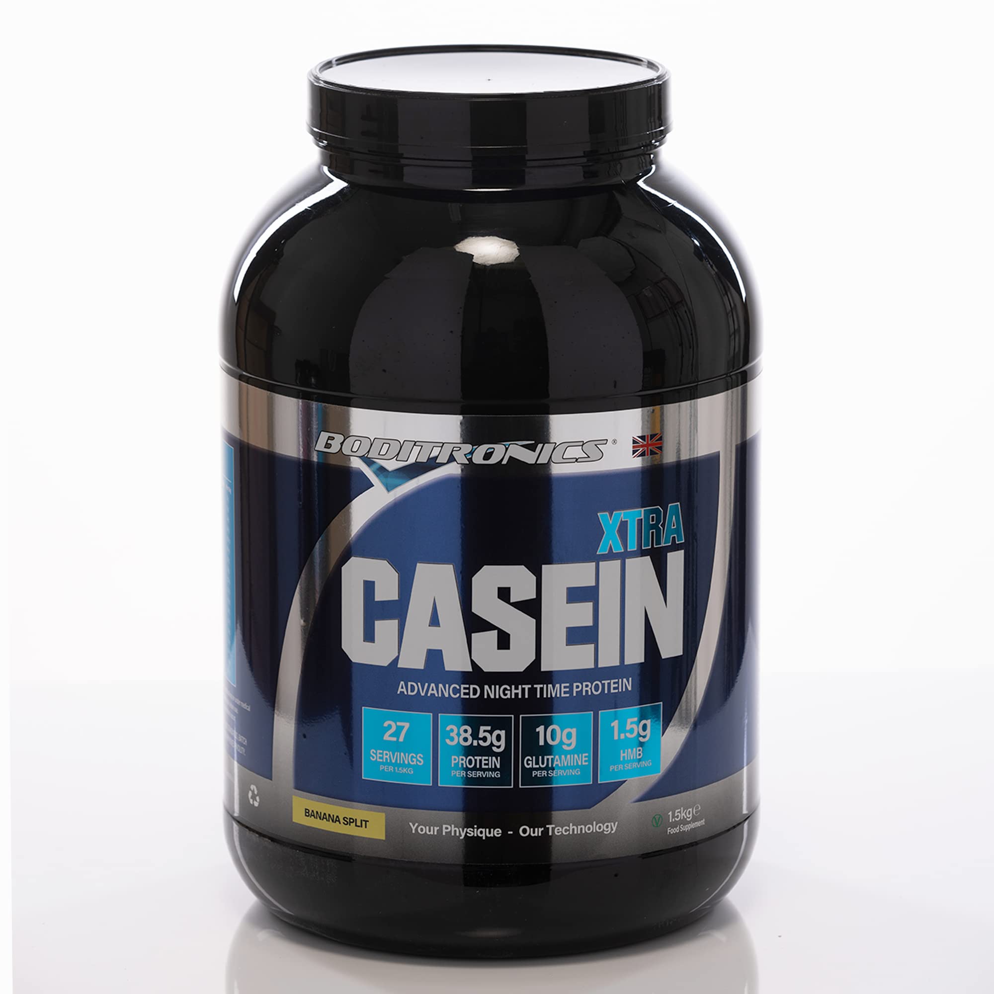 Boditronics 1.5Kg Casein Xtra, Slow Release Protein Powder with Boditronics 1.5Kg Casein Xtra, Slow Release Protein Powder with