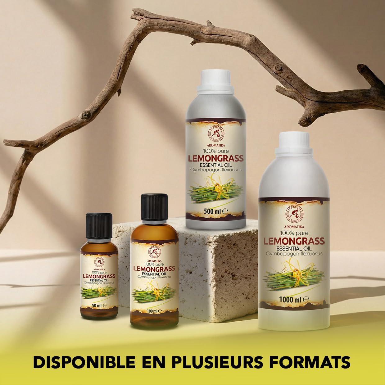 Huile Essentielle de Lemongrass 1000 ml - Cymbopogon Flexuosus - pour Diffuseur et Lampe Aroma - le Savon et les Bougies - Sauna - Parfums d'Intérieur - Arôme frais - Aromathérapie