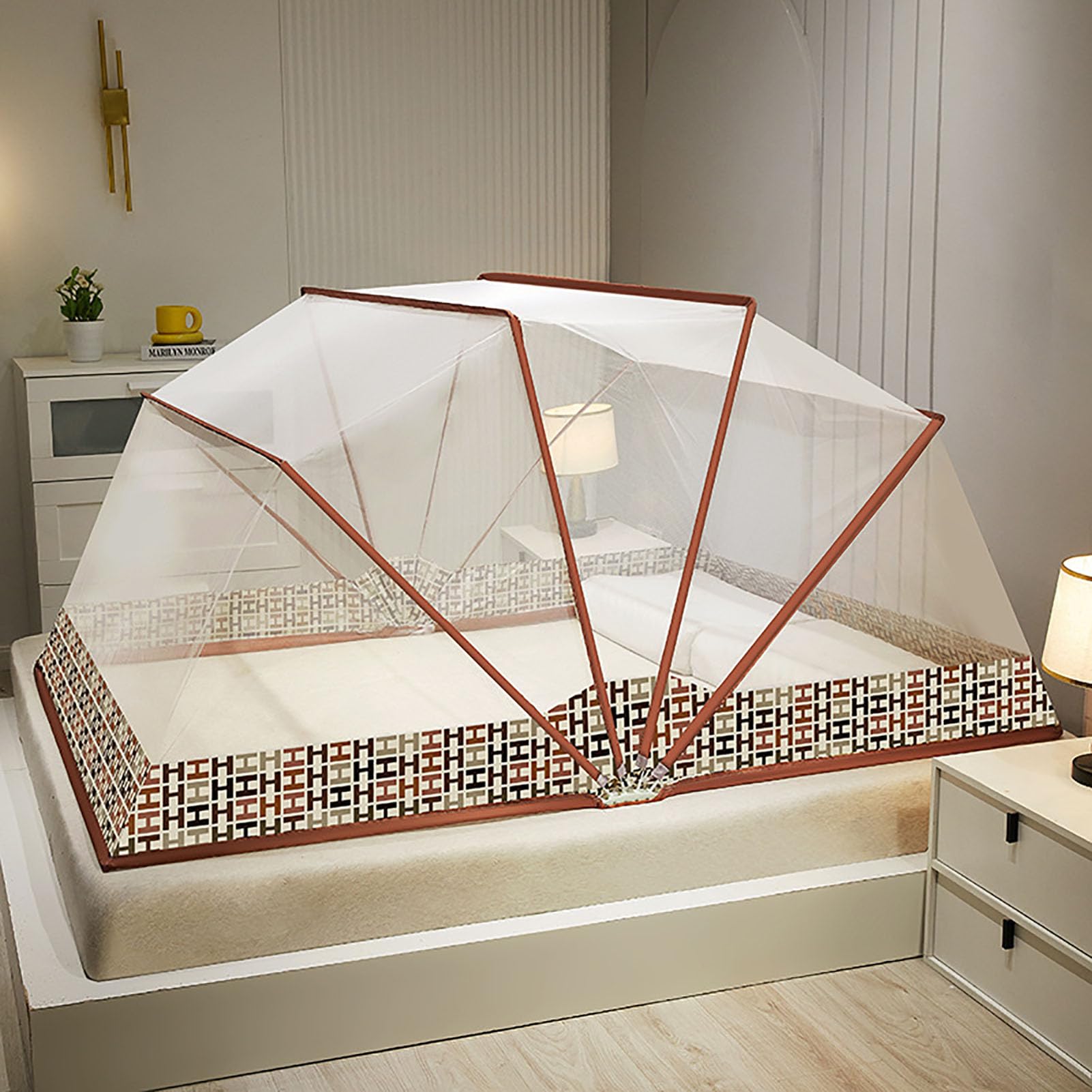 Moustiquaire auvent pour lit pliable avec fond moustiquaire 1,35m