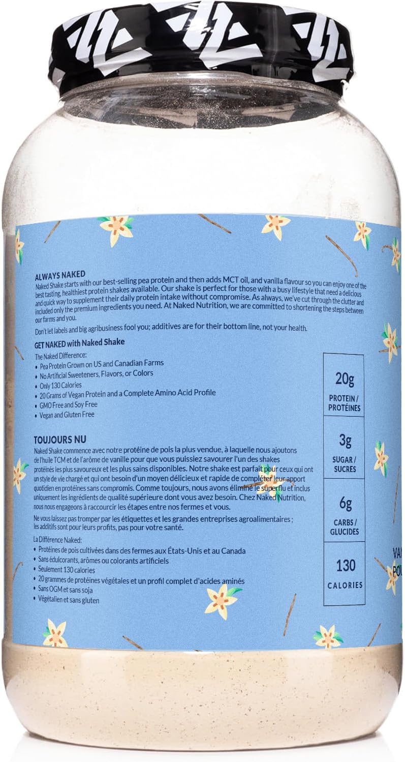 NAKED Shake - Vanilla Protein Powder - Plant Based Protein Shake with Mct Oil, Gluten-Free, Soy-Free, No Gmos Or Artificial Sweeteners - 30 Servings - Image 8