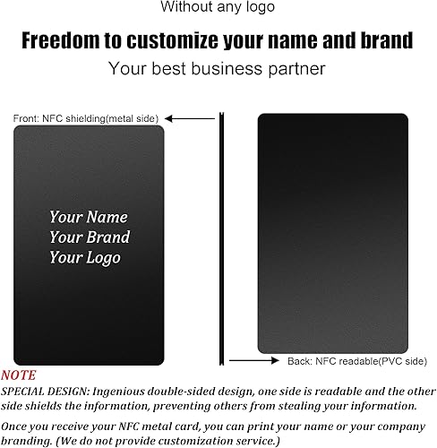 Miniatura 5 de itapring Tarjeta de visita digital de metal, tarjeta de red NFC inteligente para compartir redes sociales y contacto instantáneo, uso compartido