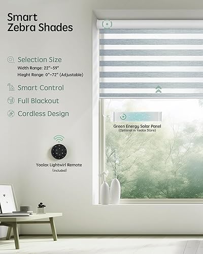 Miniatura 11 de Persianas de cebra motorizadas Yoolax compatibles con Alexa, persianas motorizadas con control remoto, persianas eléctricas inteligentes automáticas