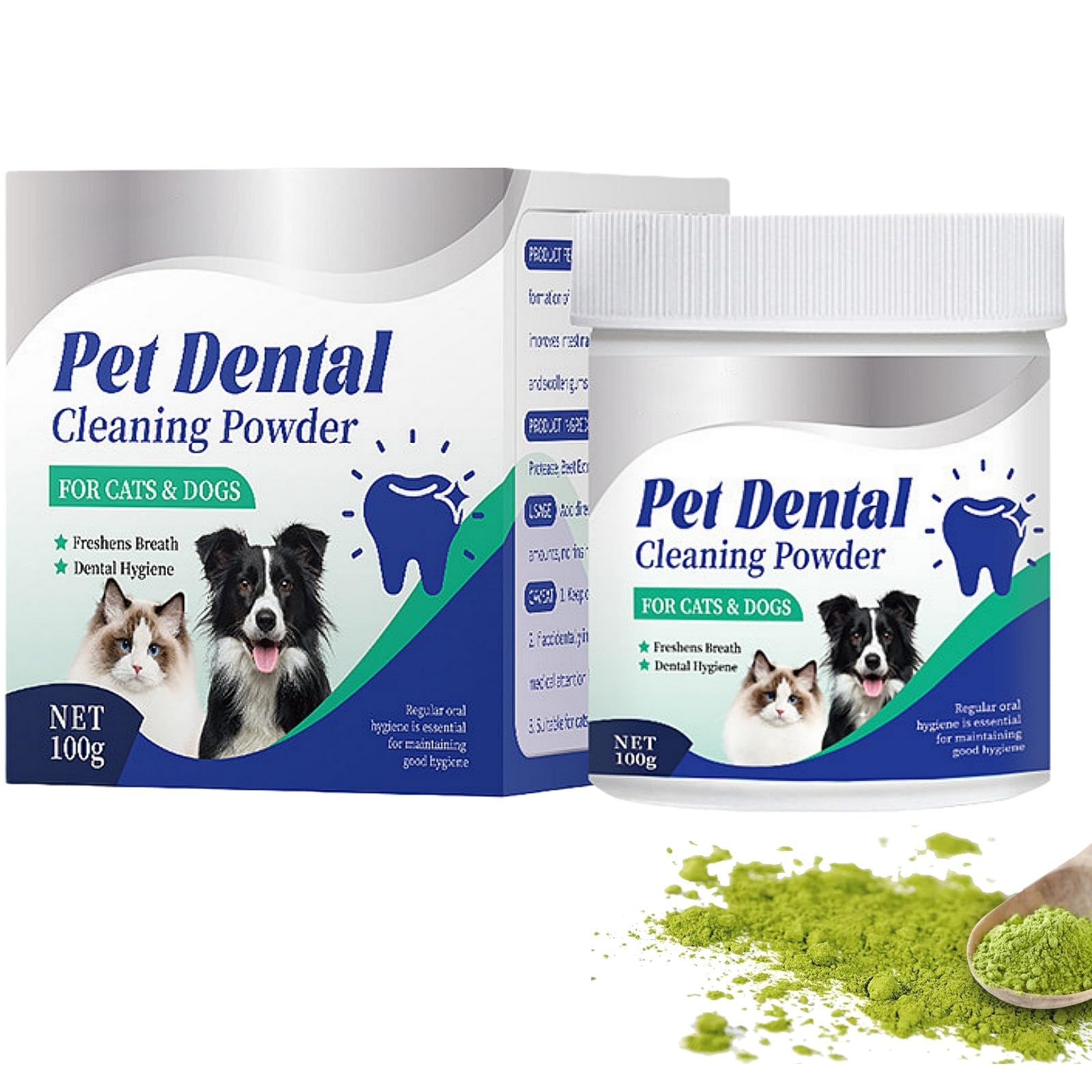 100g Seaweed Dental Powder for Dogs,Tartar & Bad Breath Remover Powder,Seaweed Powder Pla/que & Tarter Remover For Teeth for Dogs & Cats,Helps Tartar Build-Up, Dog Toothpaste & Toothbrush Alternative