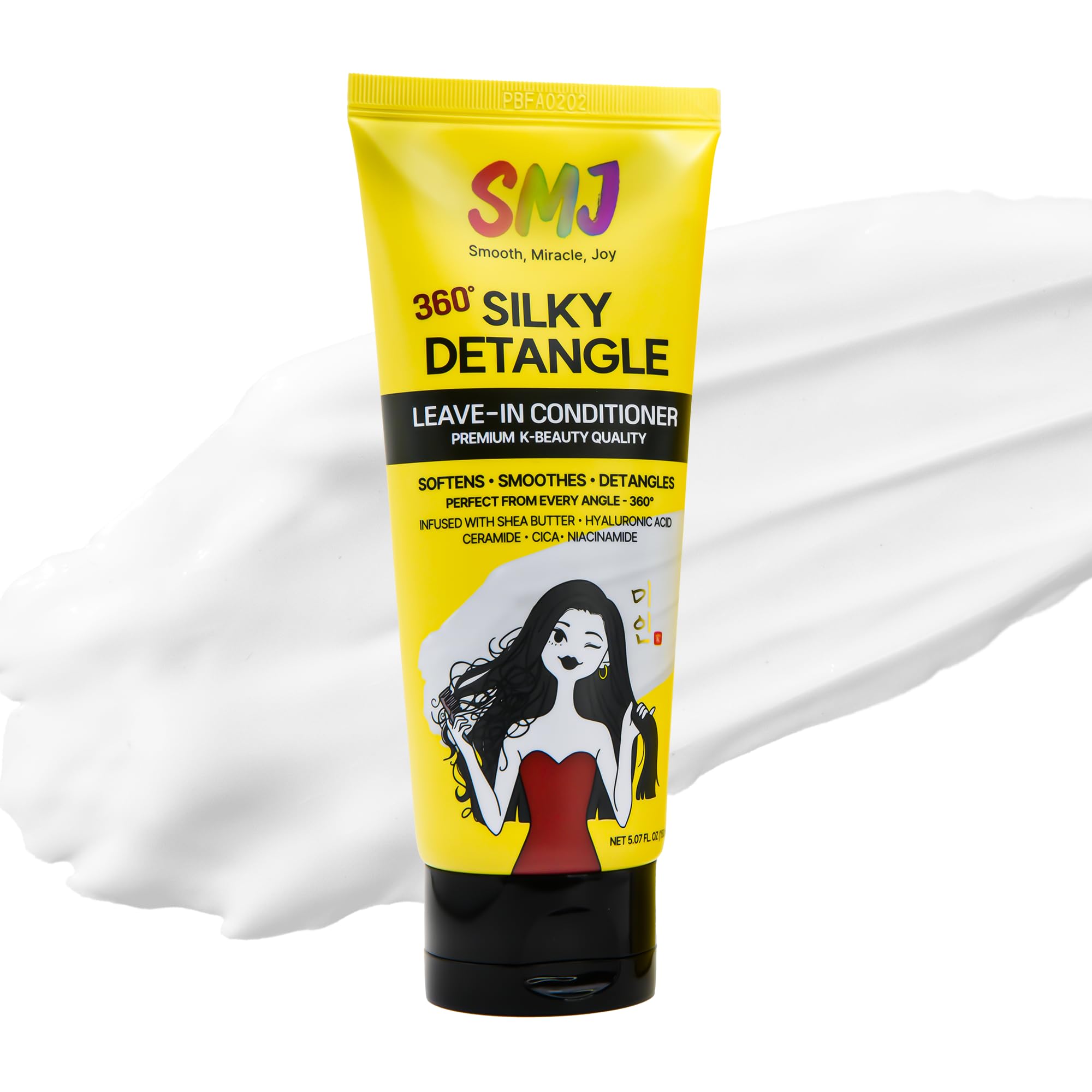 SMJ 360° SILKY DETANGLE Leave-In Conditioner | Lightweight Moisture & Frizz Control | Easy Detangling & Slip | For Natural & Synthetic Hair | USA Brand, Made in Korea (5.07 FL OZ)