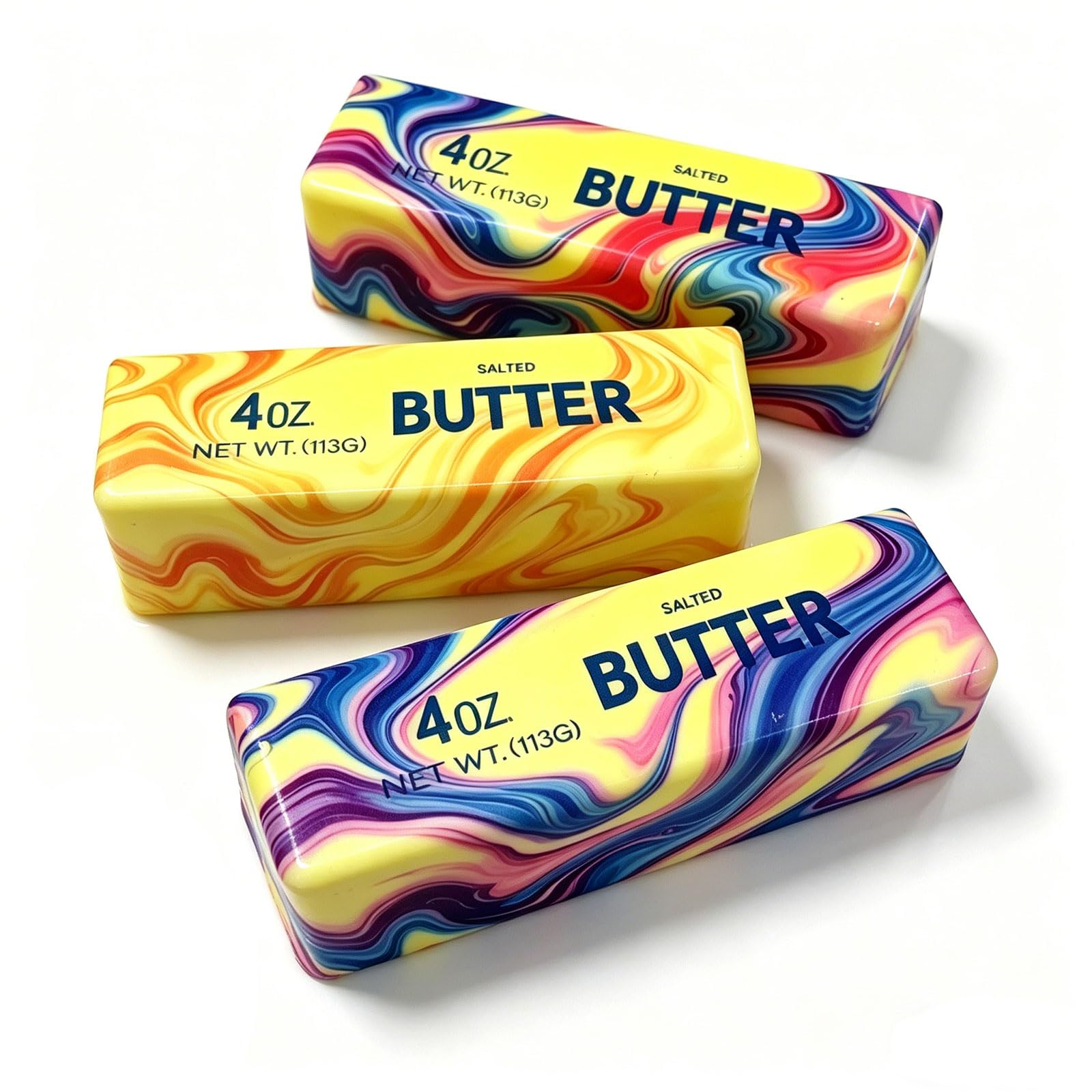 Generic 3 Pcs Butter Stick Squeeze Stress Balls | Realistic Slow Rebound Toy - main product image