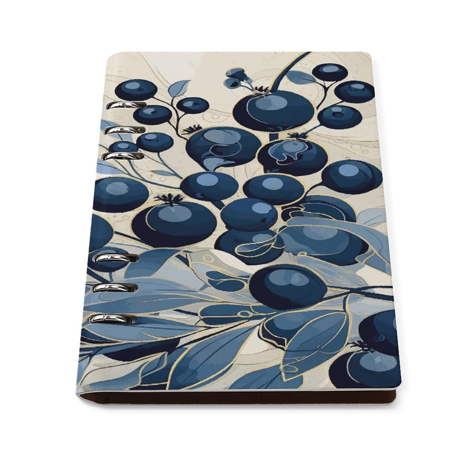 JTREHY Field of Blueberries Notebook A5 Binder Refillable Planner Notebook Loose Leaf Binder with 6 Ring Water Resistant Hardcover Note Book for Note Taking Teachers Women Men 13.7 X 9