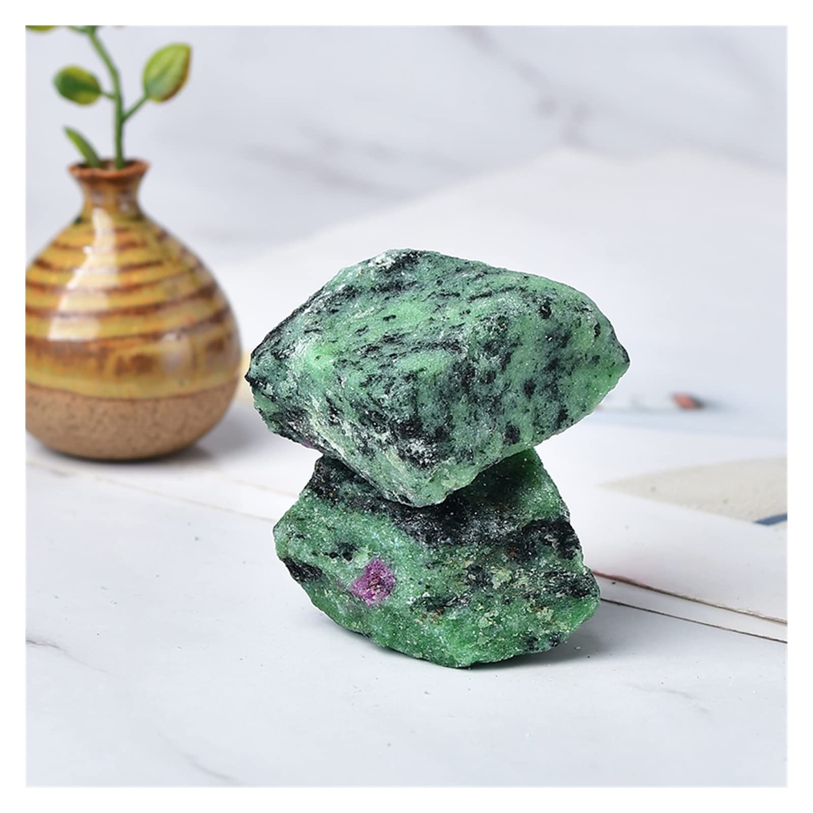 Cuarzo Verde Irregular Natural decoración del hogar Acuario Piedra aromática decoración Inicio Colecciones (Color : 30g-50g, Size : 3pc)