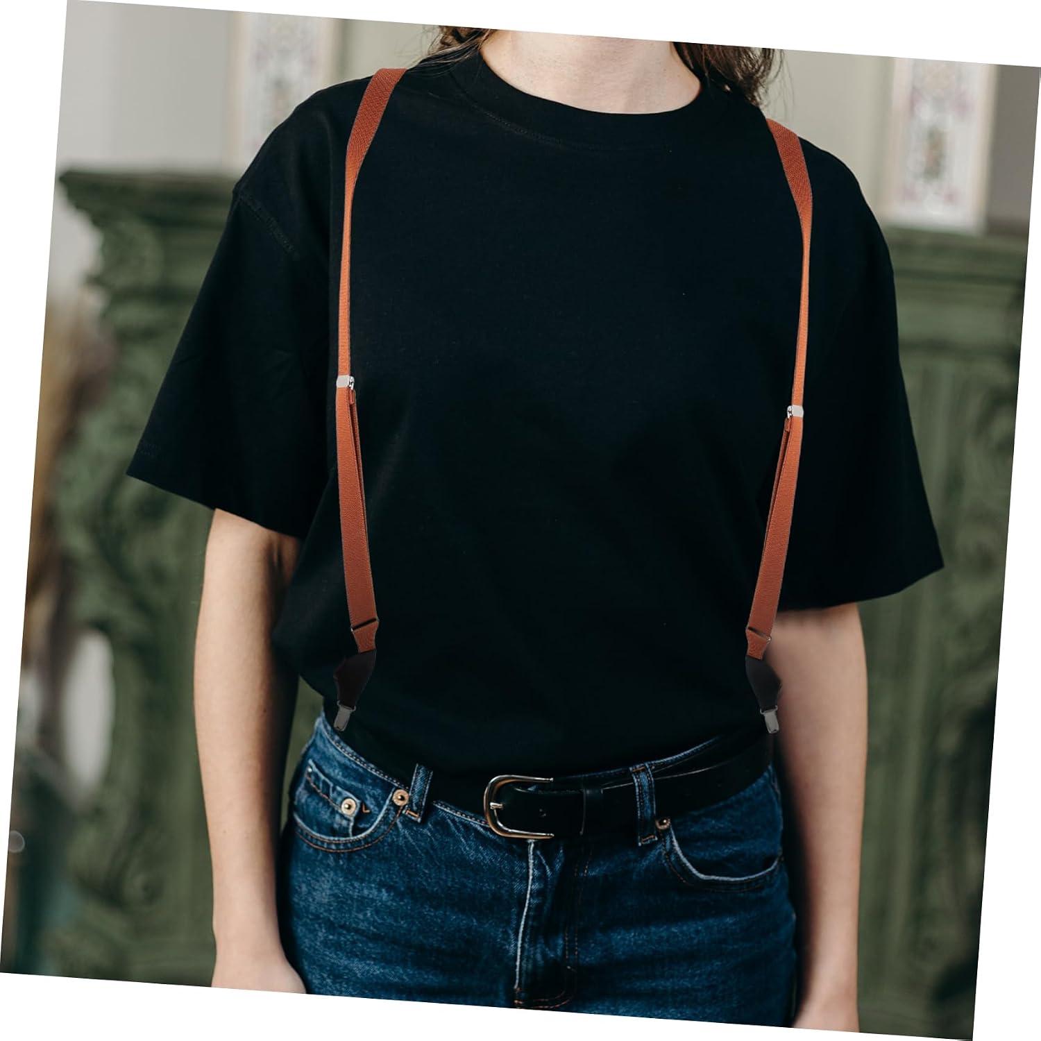 LIFKOME 1Pc Adjustable Elastic Suspenders for Men Women Unisex Trouser Clips for Parties Daily Wear Durable Comfortable Design for Long Term Use