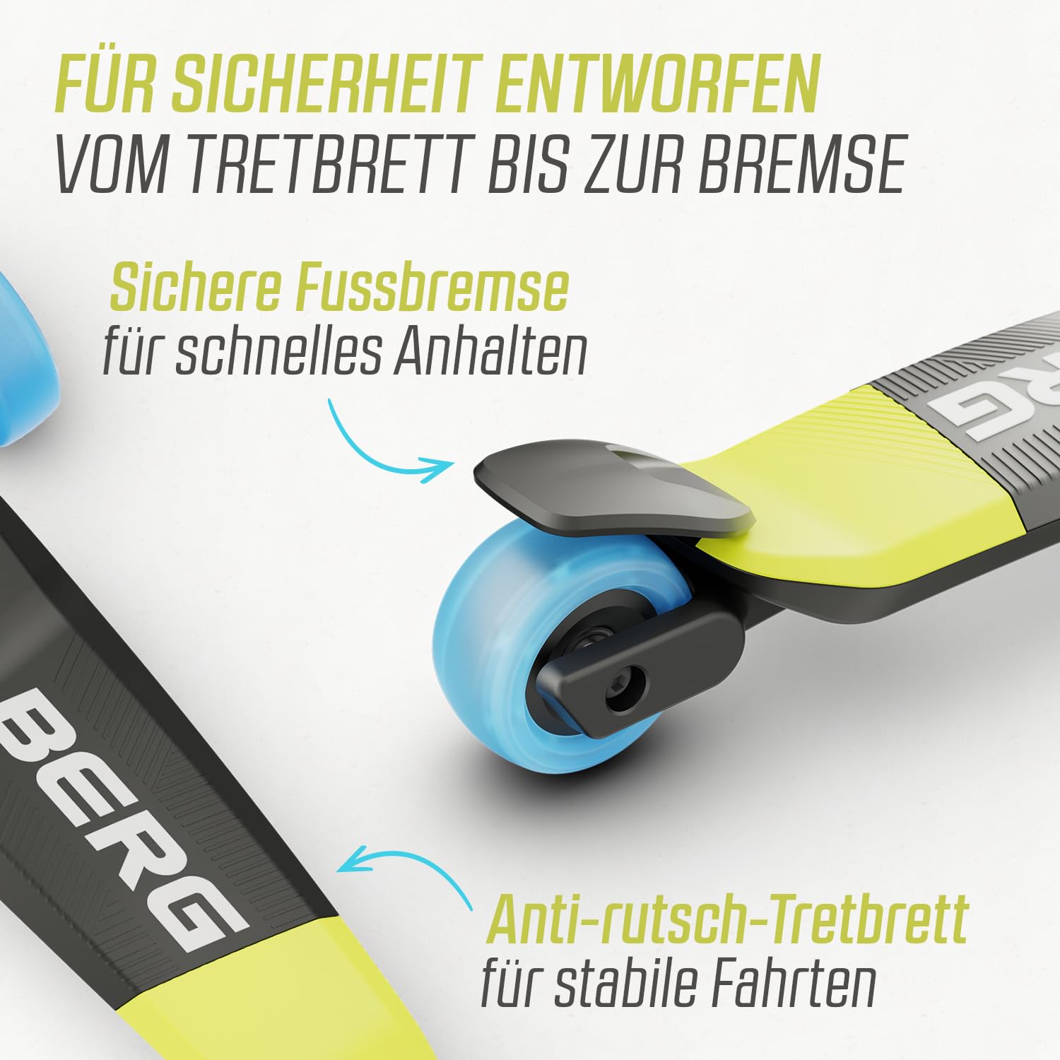 BERG Nexo Kinderroller Kinderscooter faltbar ab 2 Jahre | Höhenverstellbarer Tretroller Scooter | Dreirad Roller für Kinder Jungen & Mädchen, bis 12 Jahre