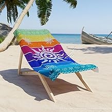 فوطة شاطئ بتصميم شروق الشمس من سنوز، 1.7 متر × 90 سم، متعدد الألوان، قطن