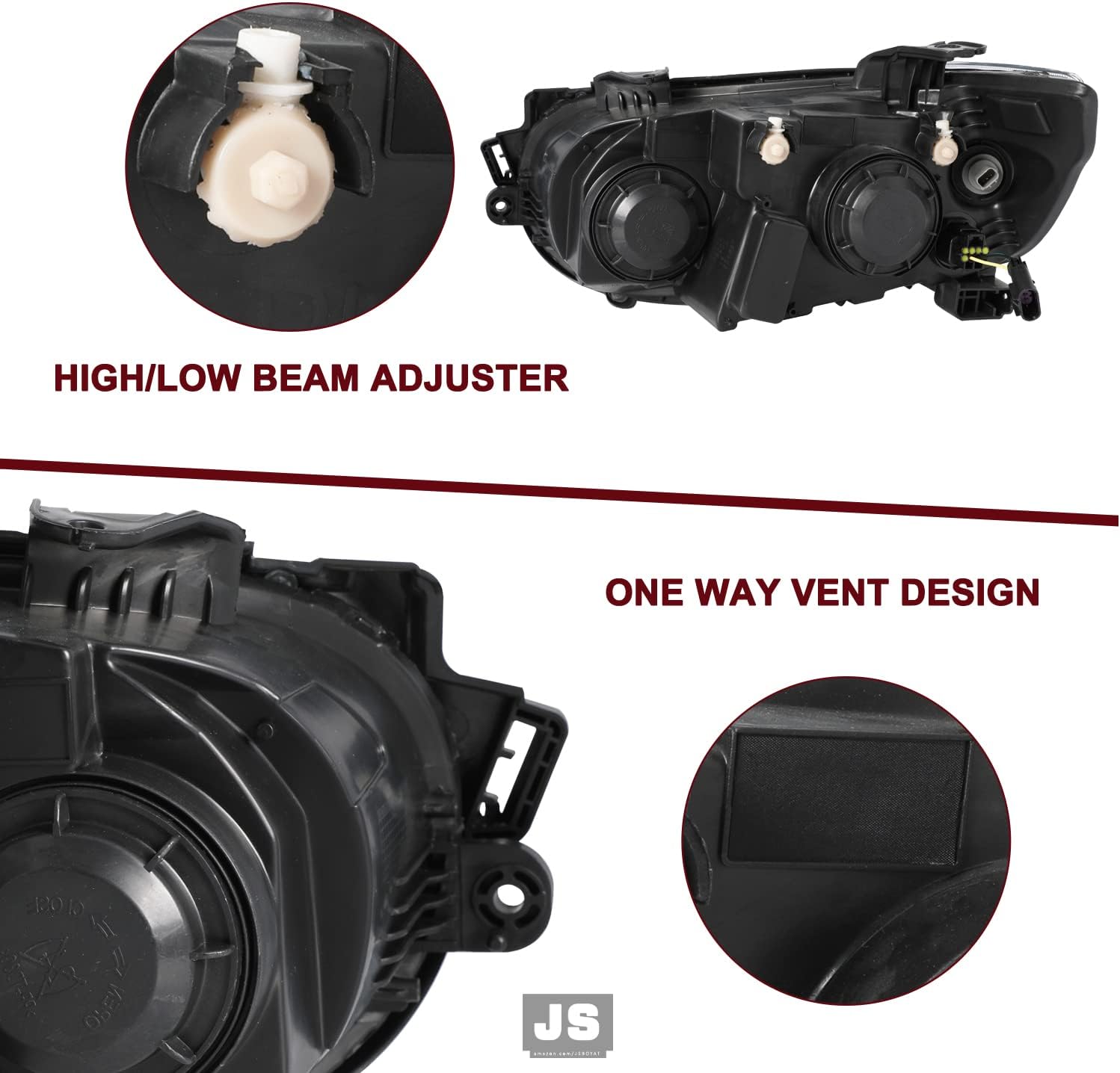 JSBOYAT Fits for 2012-2016 Chevy Sonic Halogen Headlight Assembly Replacement Chrome Bezel OE Style Factory Headlamp Right Passenger Side Bulbs Included