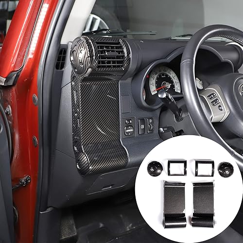 Miniatura 8 de LLKUANG Panel decorativo de marco de salida de aire lateral de tablero de automóvil ABS para Toyota FJ Cruiser (XJ10) 2007-2022, kit de ventilación