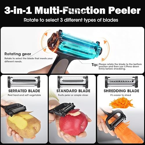 Miniatura 7 de Knife Set, 10 Piece Kitchen Knife Set with Block and Sharpener, Anti-Rust Stainless Steel Knives Set for Kitchen, Chef Universal Knife Block Set,