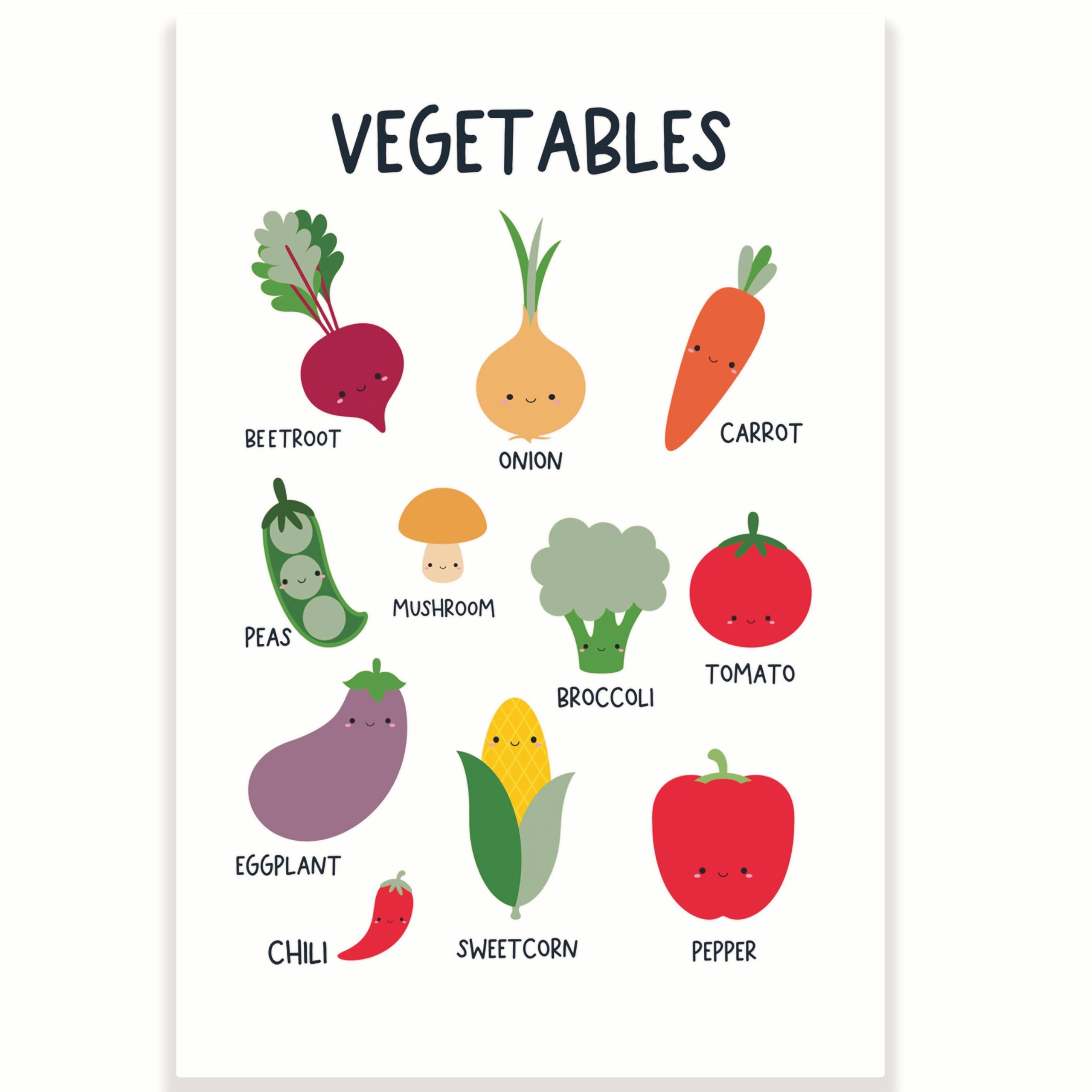 Vegetables Diagram Classroom Poster - Learning Vegetables - Early Learning Resource - PreK Kindergarten - 12 x 18 Inch - Classroom Decor - Classroom Must Haves - Back To School Decor - CPS0393