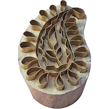 Royal Kraft Paisley Brass Wooden Stamps for Block Printing on Clay, Pottery, Fabric BEtag001