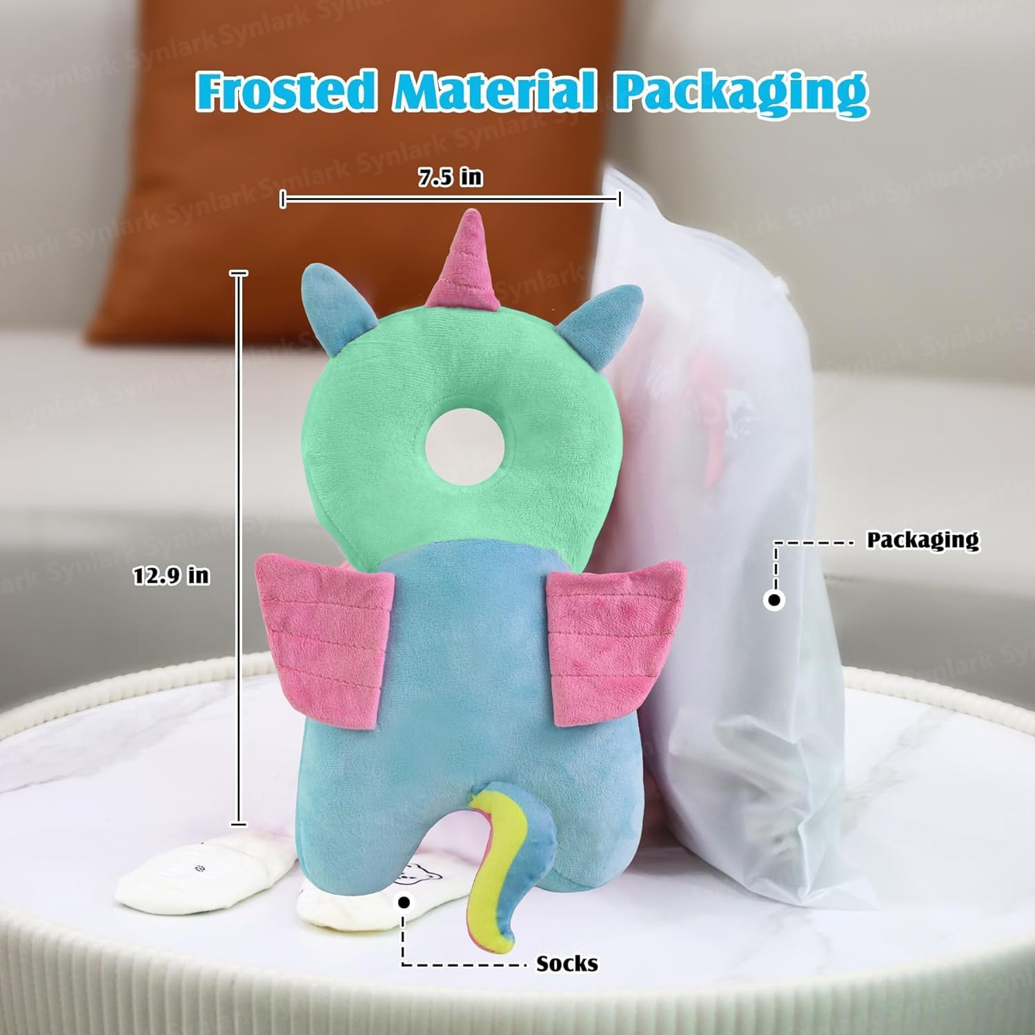 HUG PUPPY Baby Head Protector Cushion Plush Soft Toy-Full Protection Helmet Baby Head Protector Child Adjustable Shoulder Strap Mustard Seed Head Shaping Pillow Set of 3 (Multi) - Image 4 thumbnail