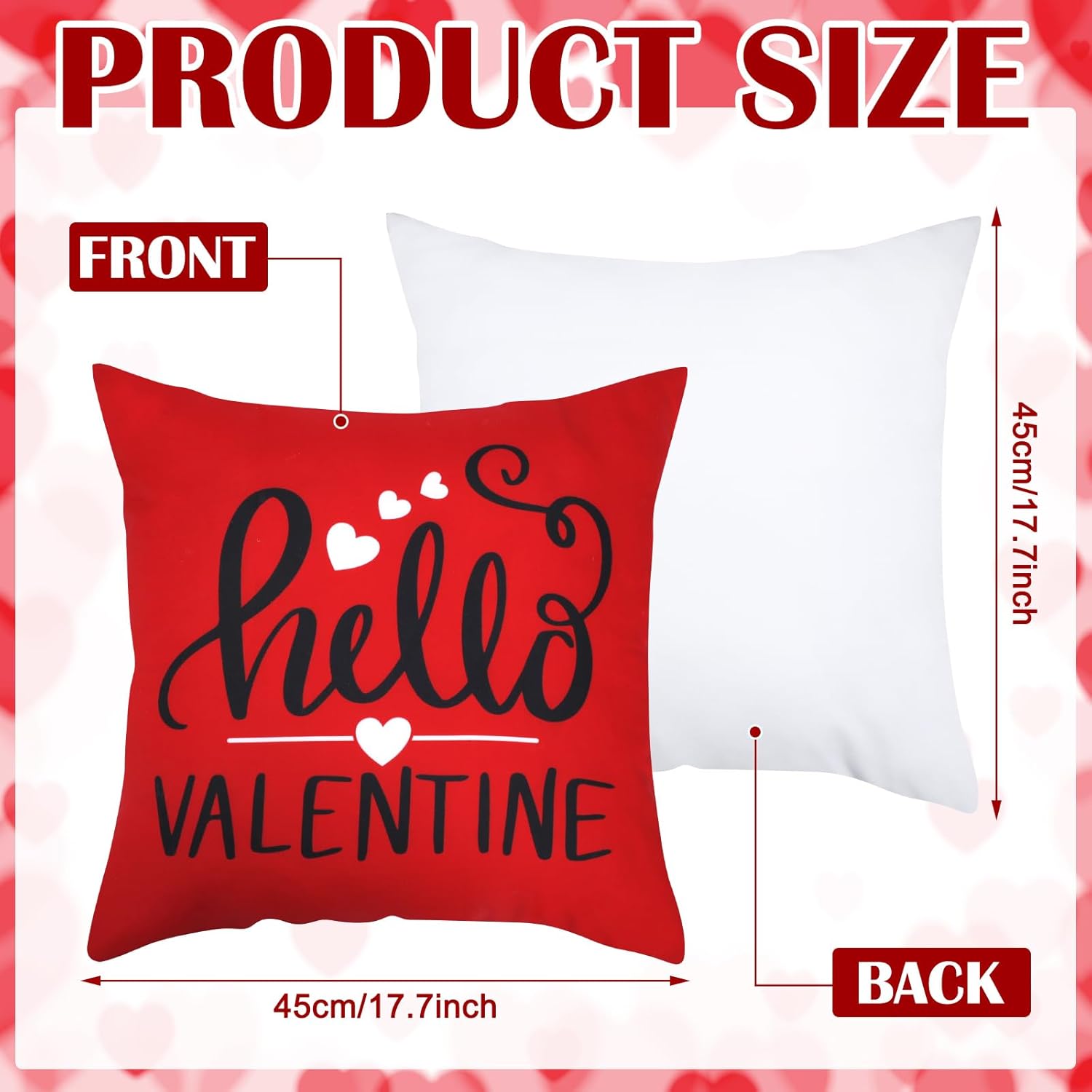 Tudomro 6 Pcs Valentines Day Pillow Covers 18x18 Inch Valentine Pillows Decorative Throw Pillows Covers Heart Themed Pillow for Sofa Home Couch Cushion Covers (Buffalo Plaid) - Image 3