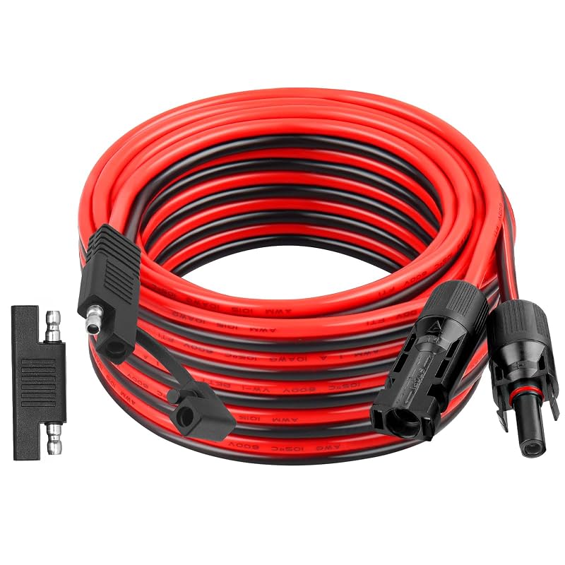 Cabo de Extensão Solar XRDS -RF 10AWG com Conectores SAE, Adaptador Reversor de Polaridade e 7,62 m