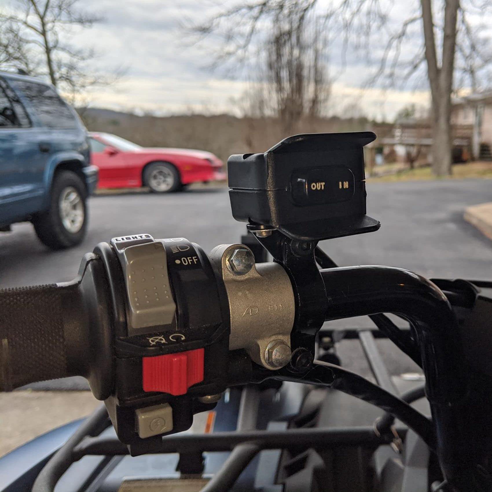 12V Interrupteur au Pouce à Bascule de Treuil avec Support de de Ligne de Commande de Guidon pour Accessoires de Treuil éLectrique ATV UTV