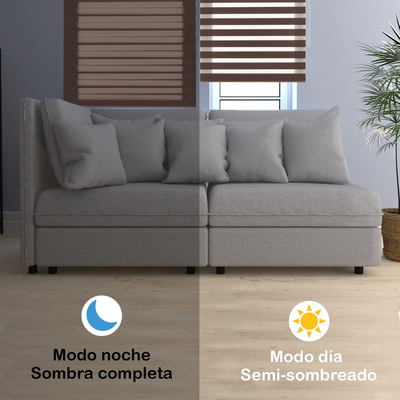 Fensterrollo Sichtschutz（80cm x 180 cm）, geeignet zur Transluzenz und Verdunkelung von Türen und Fenstern SeitenzugrollosSichtschutz Sonnenschutzrollos