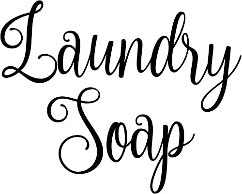 Etiqueta de jabón de lavandería de 6 pulgadas de ancho x 4.5 pulgadas de alto Organización de la habitación de lavandería Calcomanía de vinilo