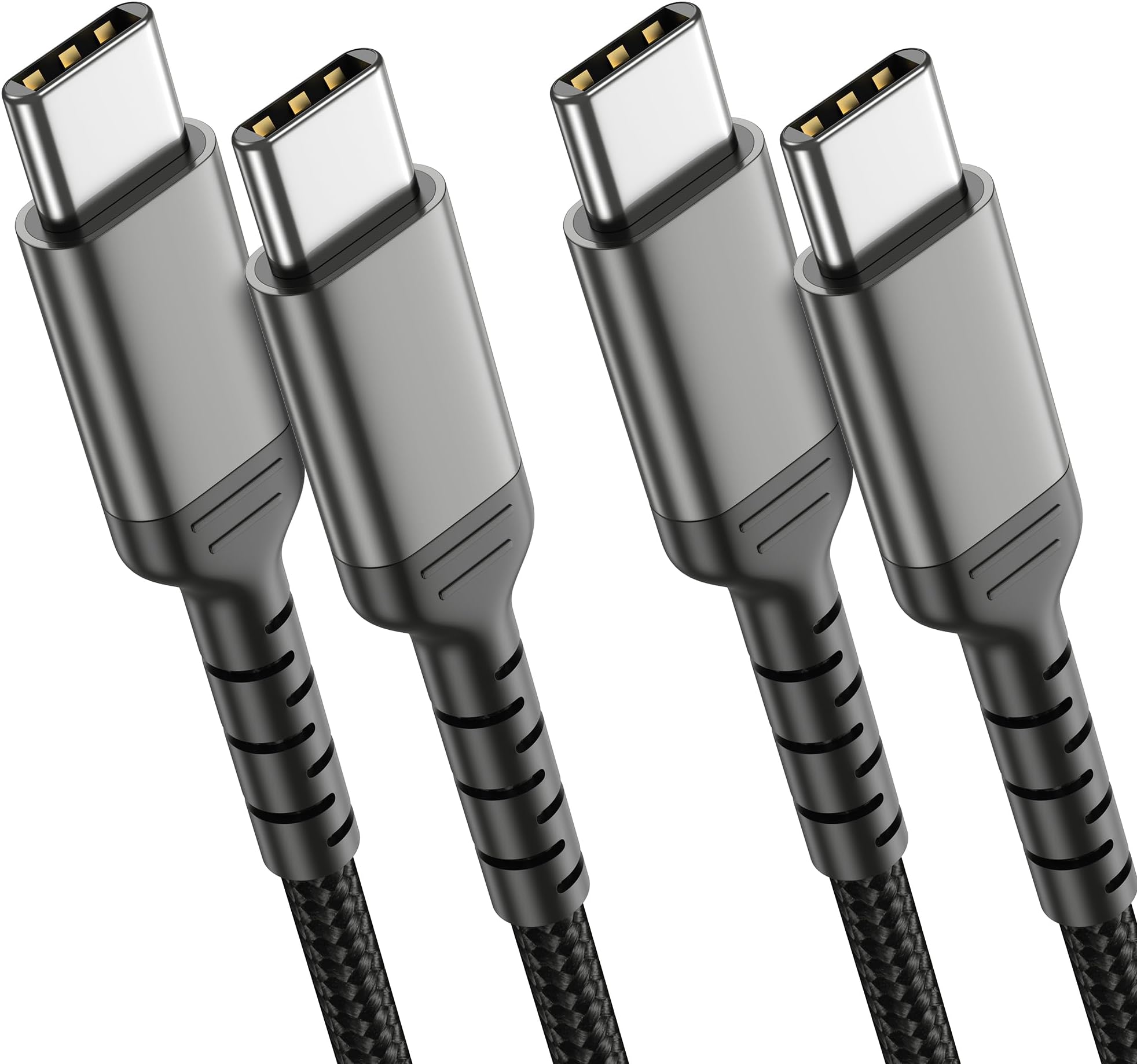 3ft USB C to C Cable 2 Pack, USB 2.0 Braided USB C to USB C Cable Fast Charging Compatible with Apple iPhone 15 iPad mini/Air Samsung Galaxy S23 Ultra Google Pixel 7, USBC Cable 1m