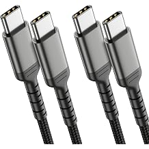6FT USB-C to USB-C Cable for iPhone 15, 2-Pack USB 2.0 Type C to Type C Cable Fast Charging C to C Charger Cord Compatible with Samsung Galaxy S22 Google Pixel iPad Pro, USBC to USBC Cable 2m