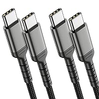 Vista 1 de Cable USB-C a USB-C de 6 pies para iPhone 15, paquete de 2 cables USB 2.0 tipo C a tipo C, cable de carga rápida C a C compatible con Samsung Galaxy