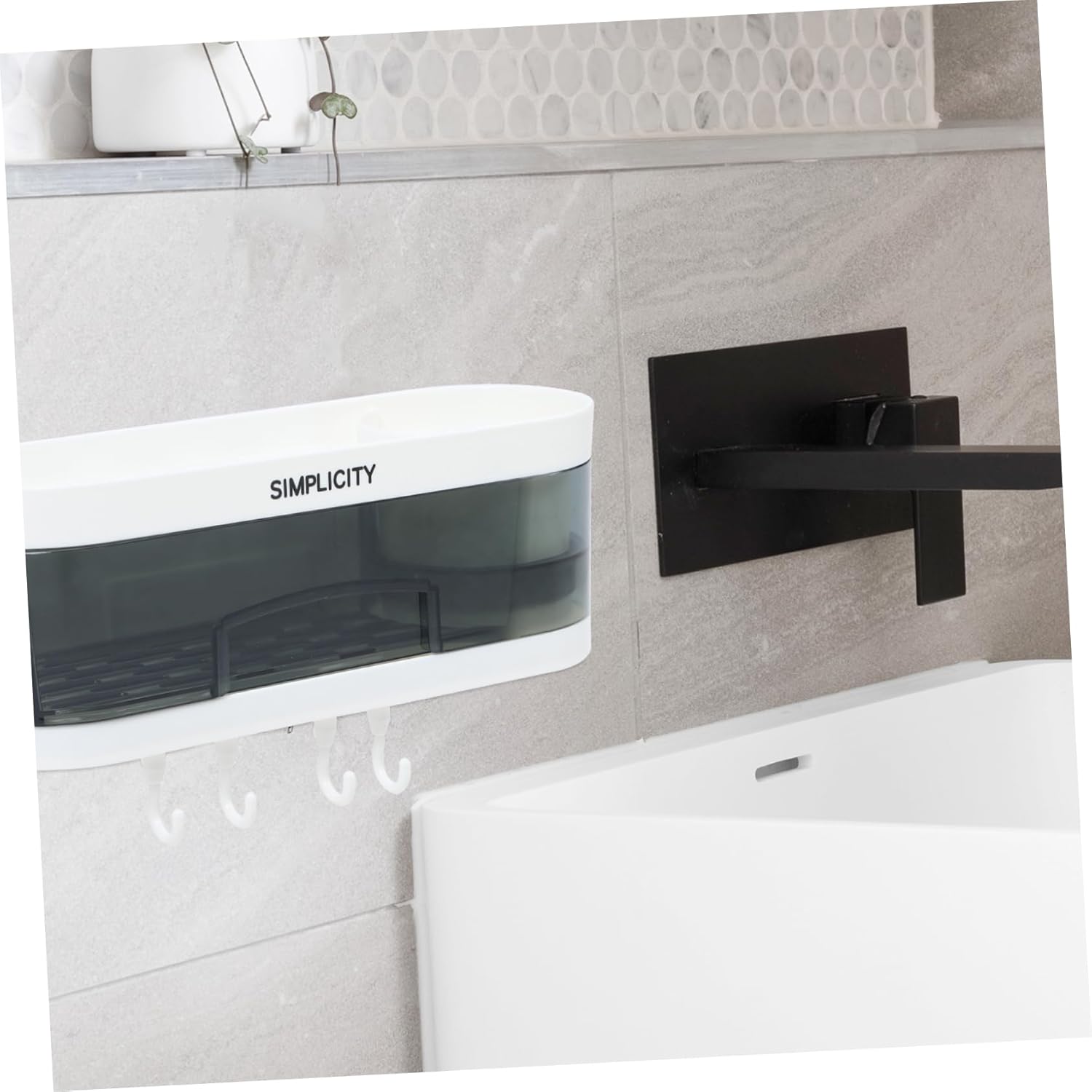 Wall Shelves Hooks Storage Racks Multi-Functional Bathroom Shelf Decor Adhesive Wall Mount Rack No Drill for Kitchen Easy to Install Random Color