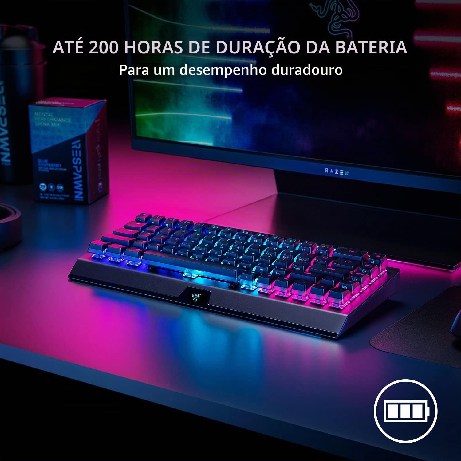Razer BlackWidow V3 Mini HyperSpeed 65% teclado mecânico sem fios