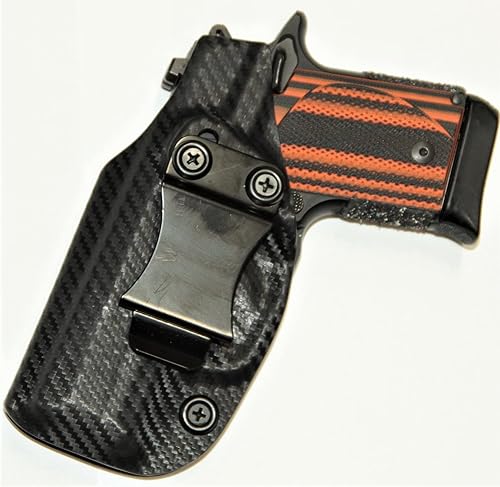 Miniatura 5 de REVKEL Funda IWB moldeada Kydex personalizada para Glock 43 con riel táctico de recuperación. Dibujo negro a mano izquierda. Hecho a mano en Texas,