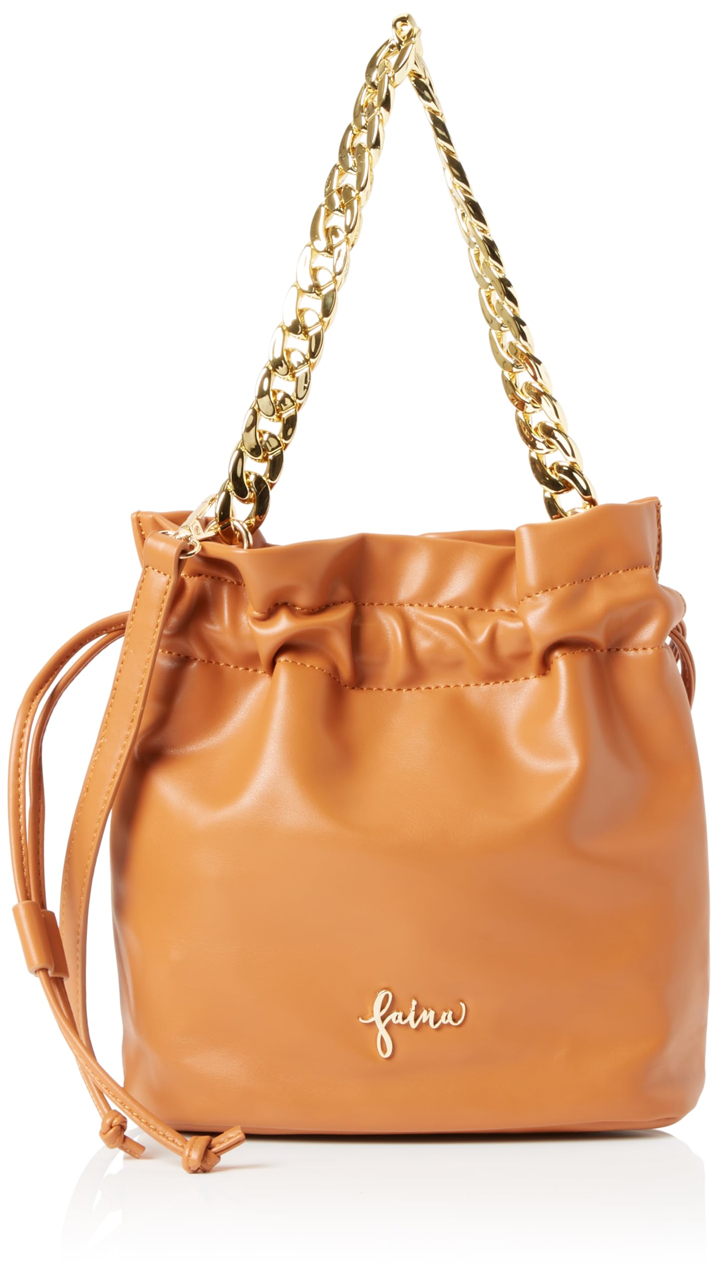 NALLY Women's Pouch Bag Handbag with Shoulder Strap, Camel, One Size