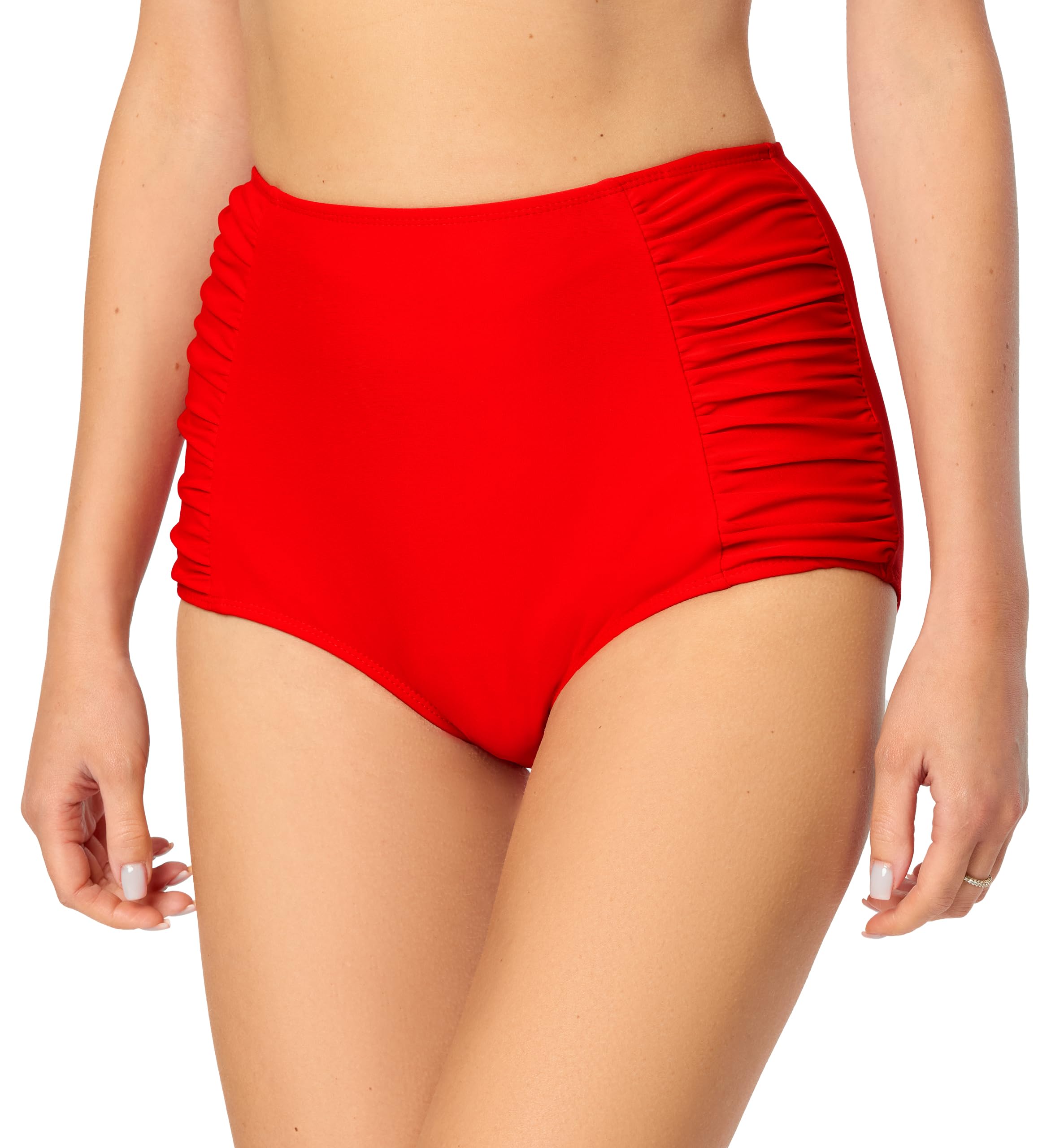 Bellivalini Damen High Waist Bikinihose Bauch Weg Effekt Badehose BLV50-284