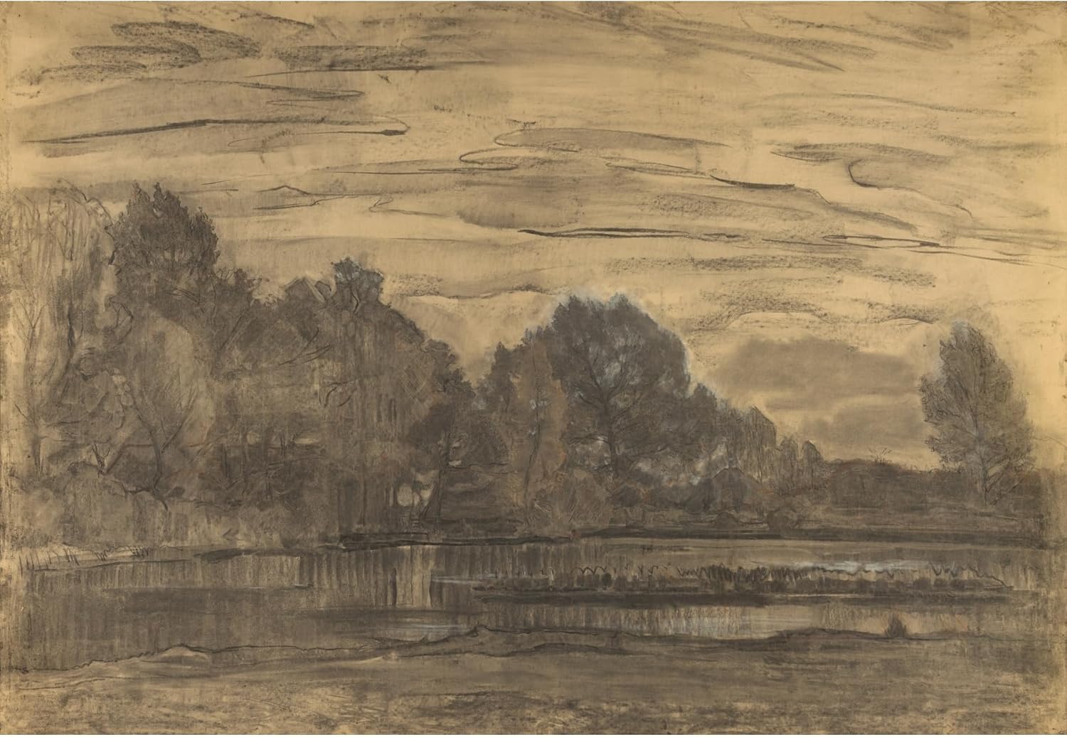 ArtDirect Fen near Saasveld (ca. 1907) Unframed Art Print Giclee Poster by Piet Mondrian - Ready for Framing with Customization Sizes 10x7, 14x10, 20x14, 35x24, 48x33 and 60x41 inches