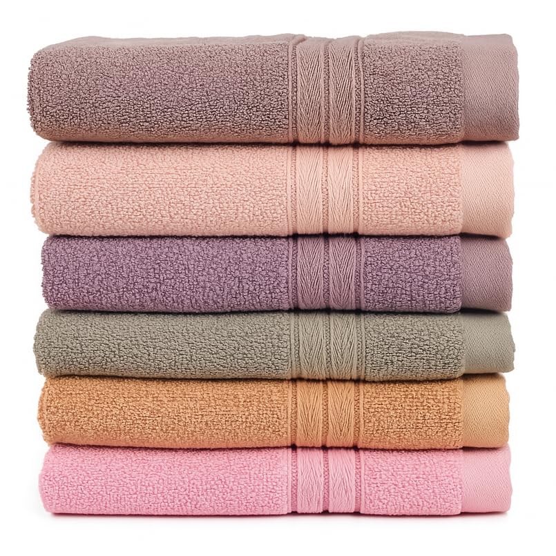 Furnofy Premium Cotton Hand Towels, 40x60 cm, Set of 6, Pastel Colours-image-14