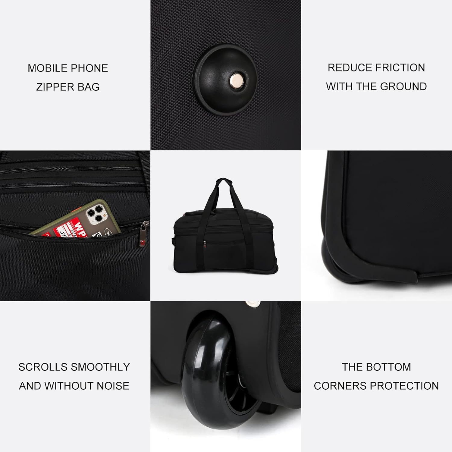 review Apelila 30 inch Luggage Expandable Waterproof Softside with Spinner Wheels and Phone Pocket (Black Expandable Luggage)