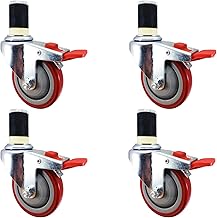 NSF Certified - 4 inch Caster Wheel Set For Commercial Kitchen Prep Tables, Total Locking Casters - CasterHQ Brand