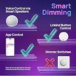Linkind Matter Smart Light Bulb, Smart Bulbs Work with Apple Home/Siri/Alexa/Google Home, RGBTW Color Changing Bulbs Music Sync, A19 E26 60W 800LM, 2.4Ghz WiFi Only, 2 Pack