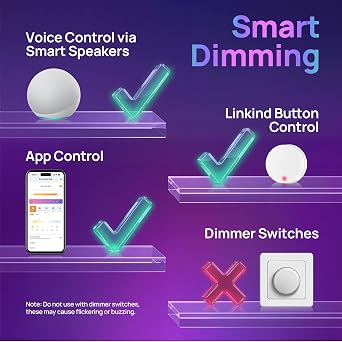 Linkind Matter BR30 Smart Light Bulbs, Alexa/Apple/Google Home, 4 Pack