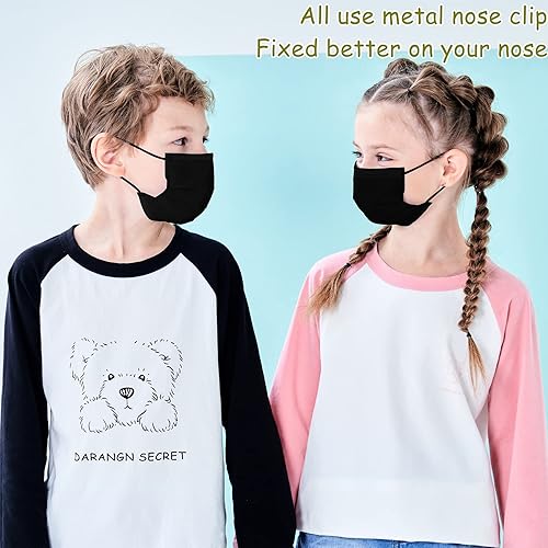 Miniatura 2 de Mascarillas Faciales Desechables para Niños Paquete de 50 Edades 5-12 Filtro Mascarillas Faciales de Seguridad de 3 Capas para Niños Uso Diario.